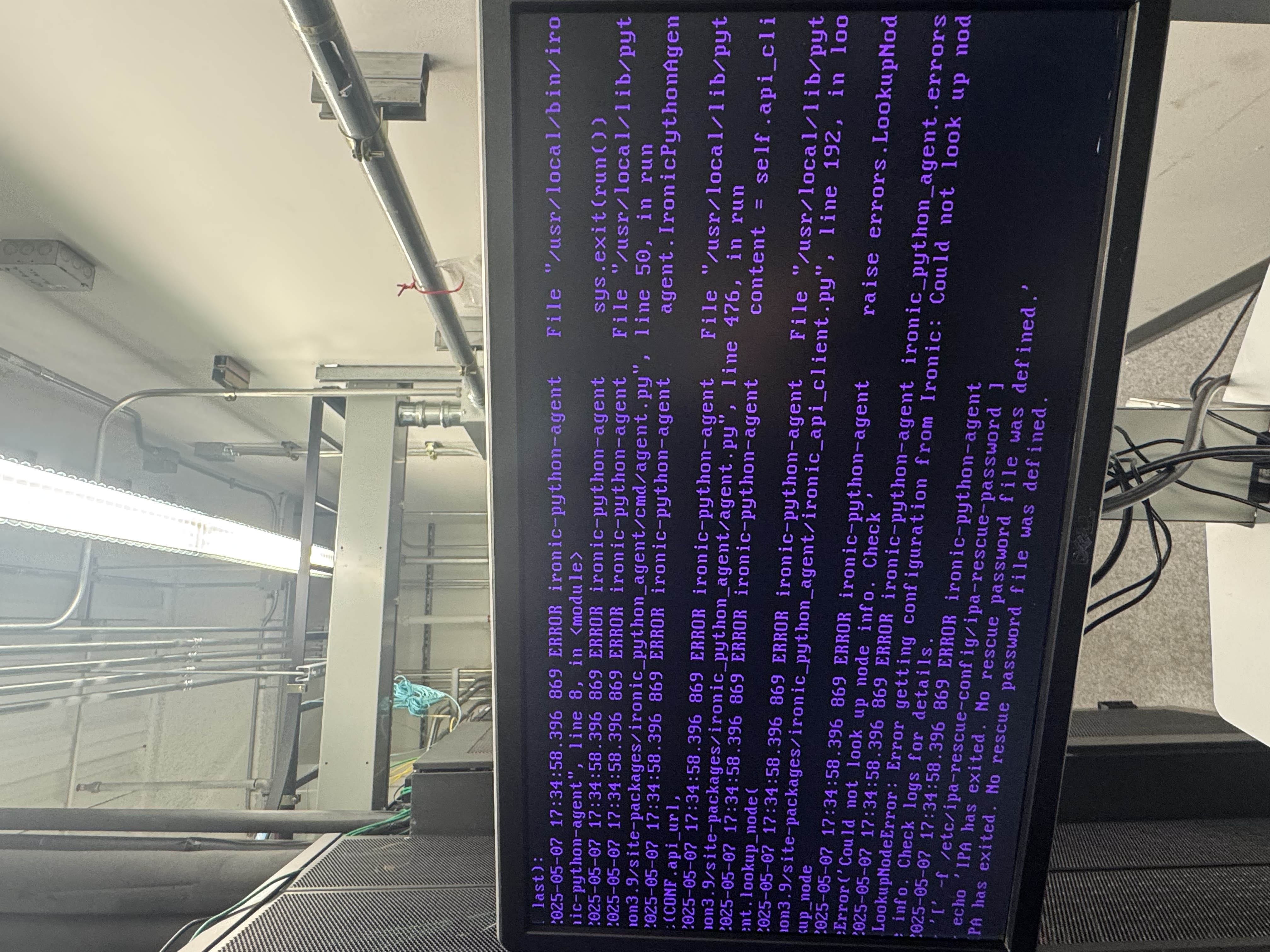 Server console ironic errors